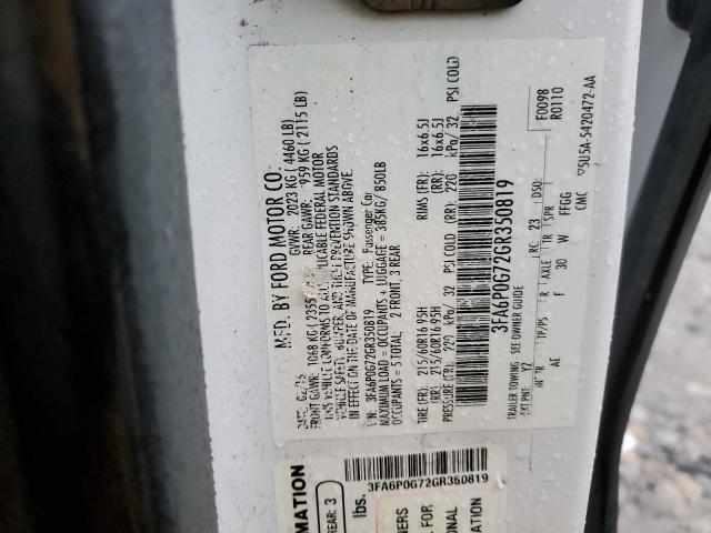 VIN 3FA6P0G72GR350819 2016 Ford Fusion, S no.12