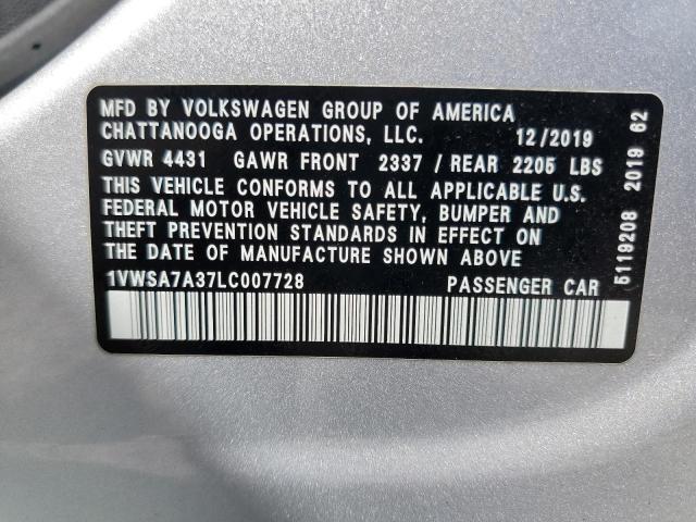 2020 VOLKSWAGEN PASSAT SE - 1VWSA7A37LC007728