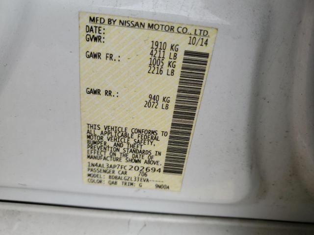 2015 NISSAN ALTIMA 2.5 - 1N4AL3AP7FC202694