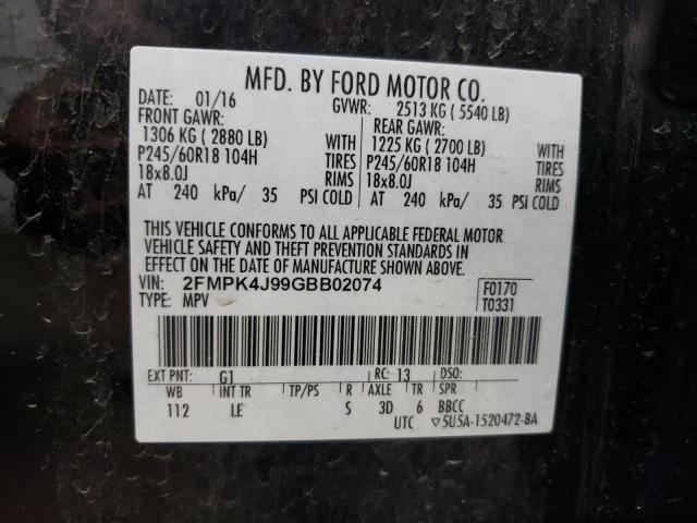 2016 FORD EDGE SEL - 2FMPK4J99GBB02074