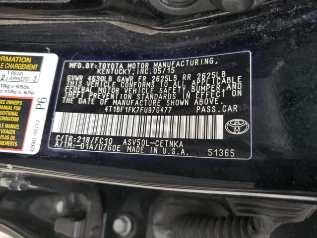 VIN 4T1BF1FK7FU970477 2015 Toyota Camry, LE no.12