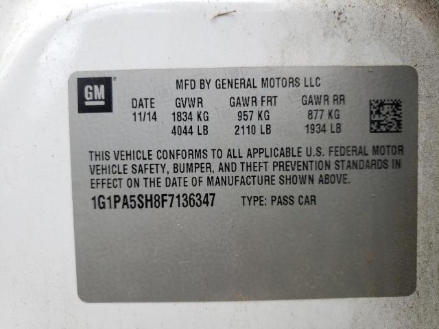 2015 CHEVROLET CRUZE LS - 1G1PA5SH8F7136347