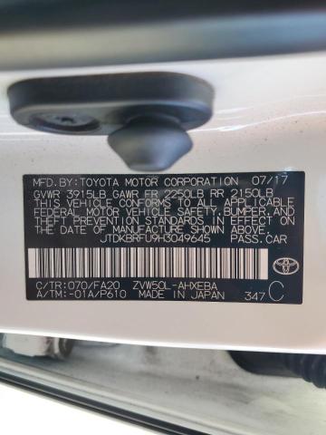 VIN JTDKBRFU9H3049645 2017 Toyota Prius no.12