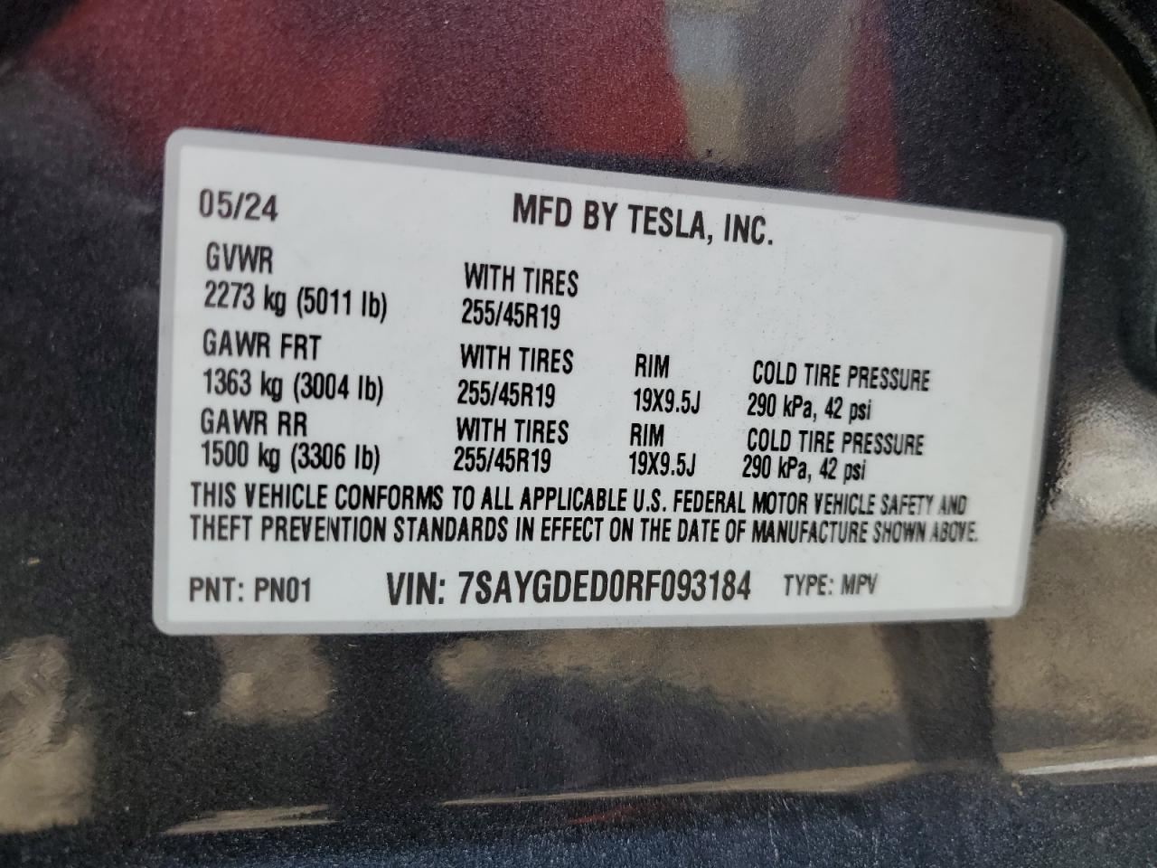 Lot #2980750391 2024 TESLA MODEL Y