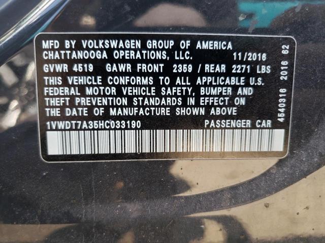 2017 VOLKSWAGEN PASSAT R-L - 1VWDT7A35HC033190
