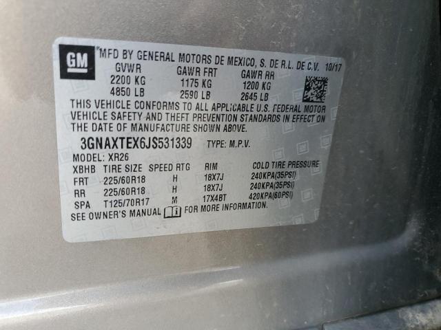 2018 CHEVROLET EQUINOX LT - 3GNAXTEX6JS531339