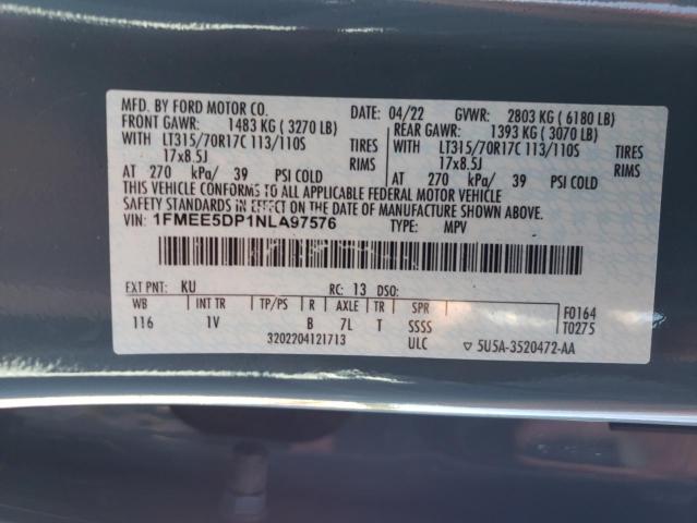 2022 FORD BRONCO BAD 1FMEE5DP1NLA97576