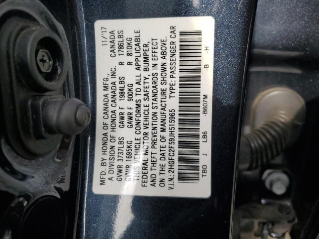 2018 HONDA CIVIC LX - 2HGFC2F59JH515965