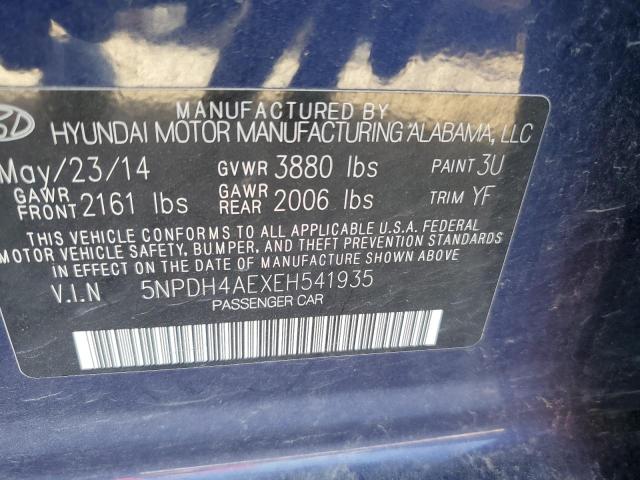 VIN 5NPDH4AEXEH541935 2014 Hyundai Elantra, SE no.12