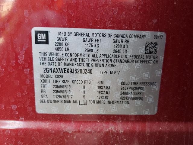 2018 CHEVROLET EQUINOX PR - 2GNAXWEX9J6200240