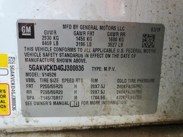2016 BUICK ENCLAVE - 5GAKVCKD4GJ300836