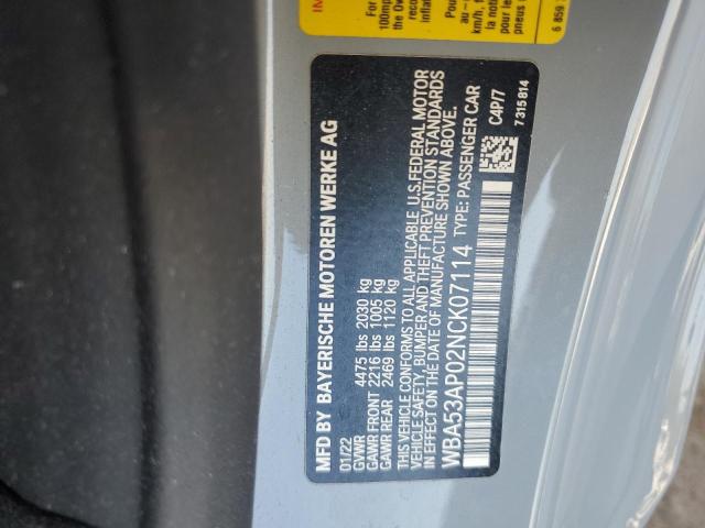 2022 BMW 430I - WBA53AP02NCK07114