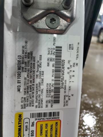 VIN 3FA6P0G76GR369020 2016 Ford Fusion, S no.12