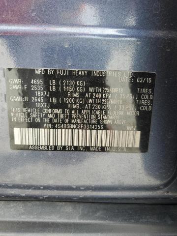 VIN 4S4BSBNC8F3314256 2015 Subaru Outback, 2.5I Lim... no.14