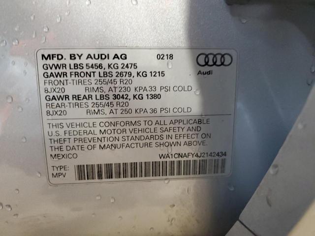 2018 AUDI Q5 PRESTIG WA1CNAFY4J2142434