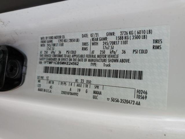 2021 FORD F150 - 1FTMF1CB5MKE24562