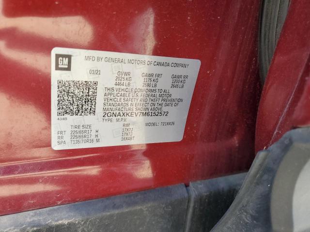 2021 CHEVROLET EQUINOX LT - 2GNAXKEV7M6152572