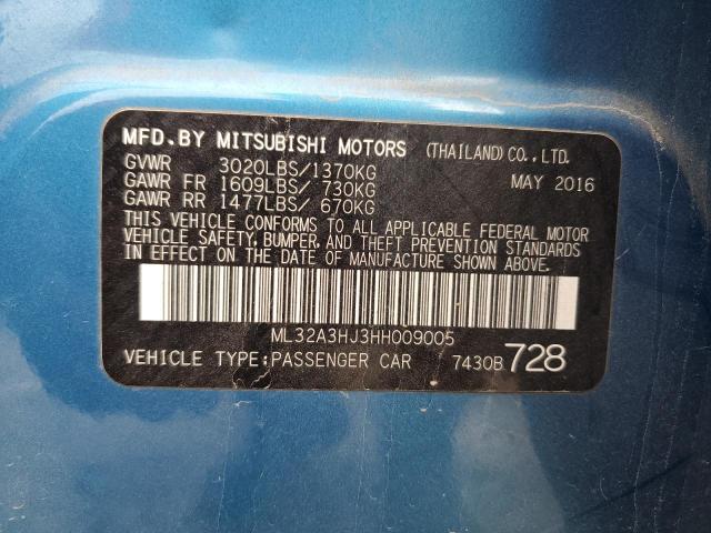 2017 MITSUBISHI MIRAGE ES - ML32A3HJ3HH009005