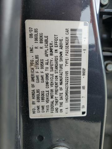 2007 HONDA ACCORD LX 1HGCM56427A222165  71758034