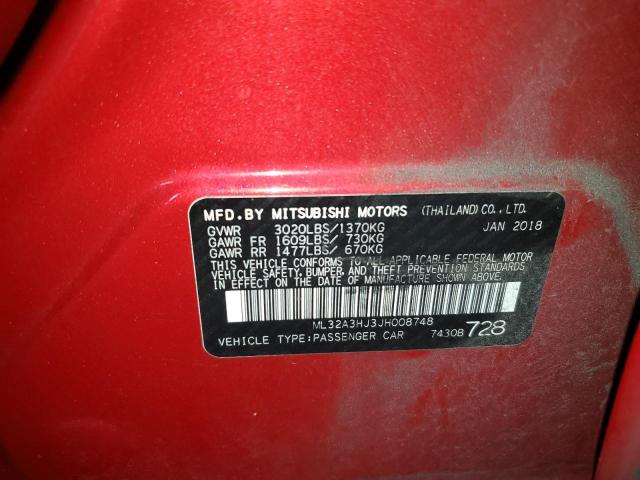 2018 MITSUBISHI MIRAGE ES - ML32A3HJ3JH008748