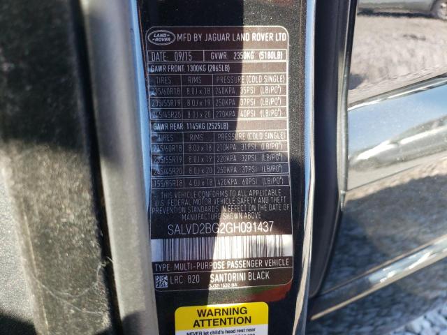 VIN SALVD2BG2GH091437 2016 Land Rover Range Rover,... no.14