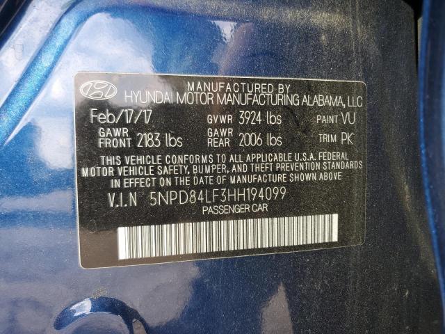 2017 HYUNDAI ELANTRA SE - 5NPD84LF3HH194099