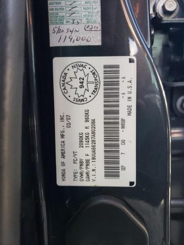 2007 ACURA TL 19UUA66287A802084  72787724