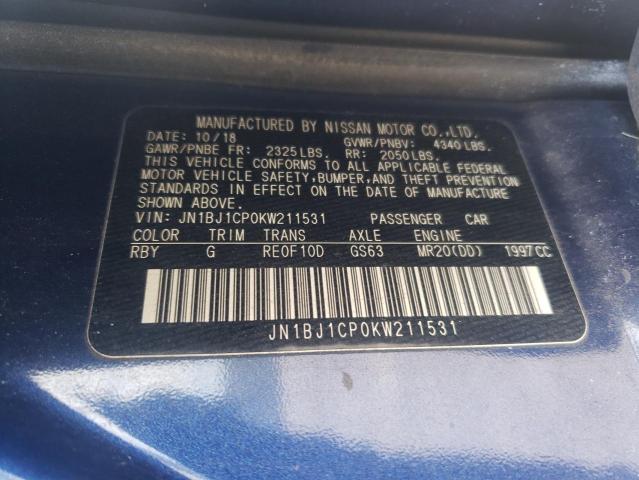 2019 NISSAN ROGUE SPOR - JN1BJ1CP0KW211531