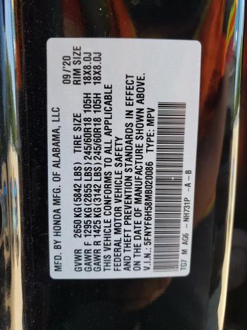 2021 HONDA PILOT EXL - 5FNYF6H58MB020086