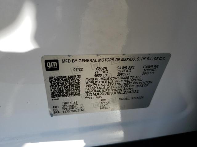 2022 CHEVROLET EQUINOX LT - 3GNAXUEVXNL274321