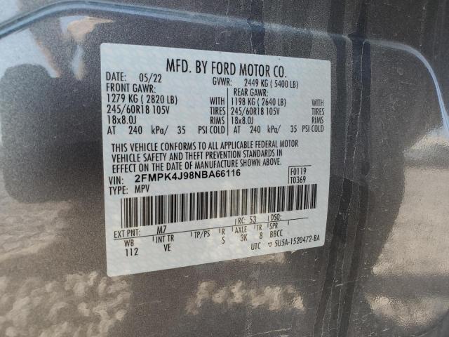 2022 FORD EDGE SEL - 2FMPK4J98NBA66116