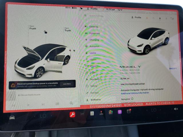 VIN 5YJYGDEE0MF241591 2021 Tesla MODEL Y no.9