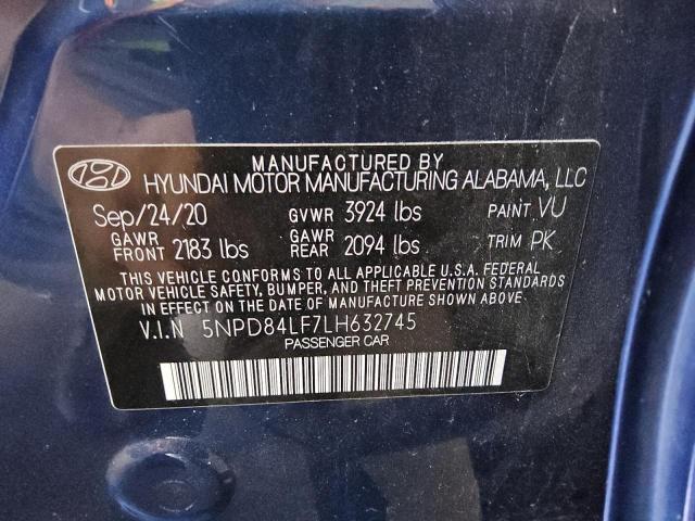 2020 HYUNDAI ELANTRA SE 5NPD84LF7LH632745  72807134