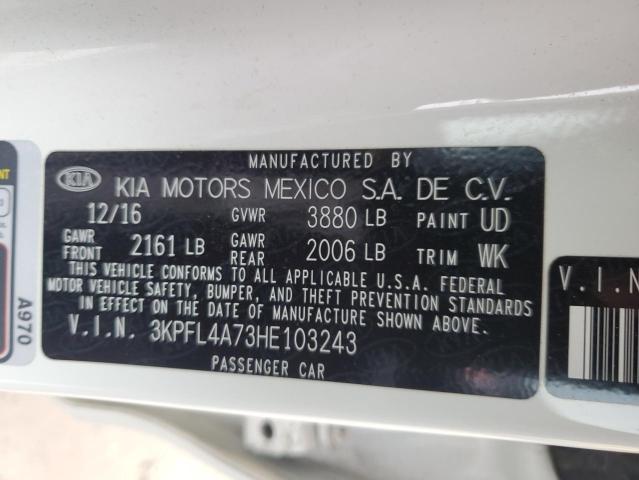 VIN 3KPFL4A73HE103243 2017 KIA Forte, LX no.12