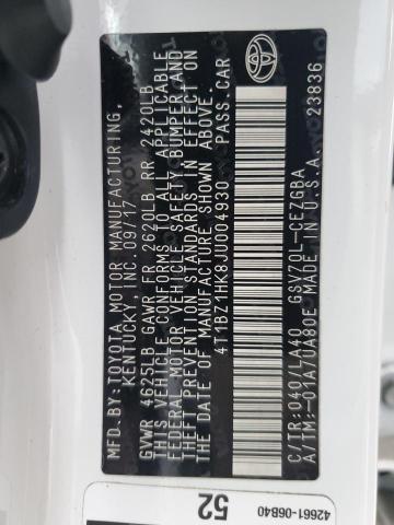 2018 TOYOTA CAMRY SE/X 4T1BZ1HK8JU004930