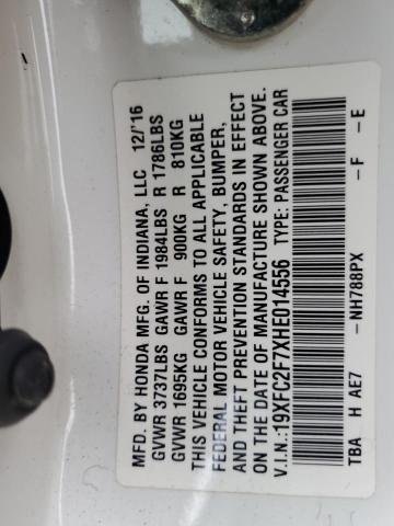 2017 HONDA CIVIC EX - 19XFC2F7XHE014556