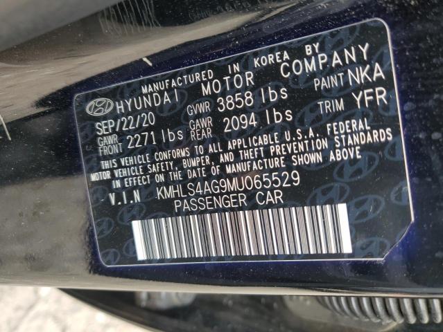 VIN KMHLS4AG9MU065529 2021 Hyundai Elantra, Sel no.12