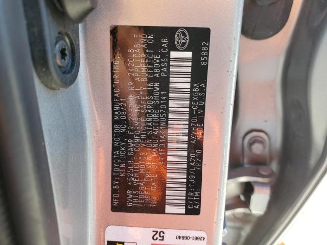 VIN 4T1F31AK1NU570141 2022 Toyota Camry, Xle no.12