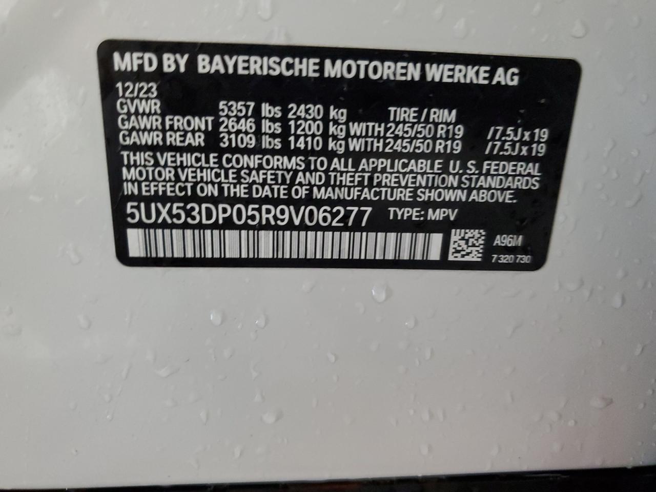 Lot #2880872010 2024 BMW X3 XDRIVE3