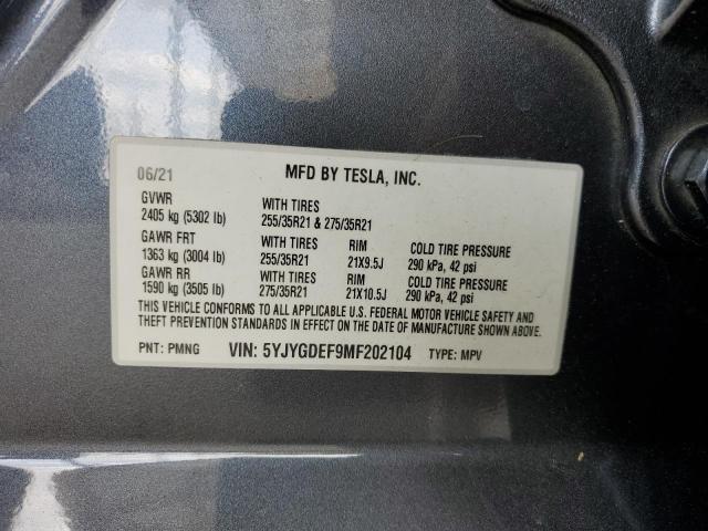 2021 TESLA MODEL Y - 5YJYGDEF9MF202104