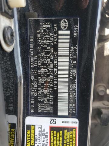 2019 TOYOTA CAMRY L - 4T1B11HK2KU205540