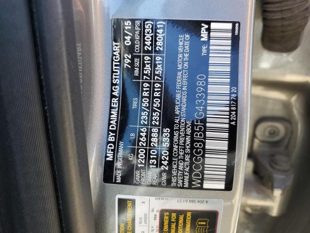 2015 MERCEDES-BENZ GLK 350 4M - WDCGG8JB5FG433980