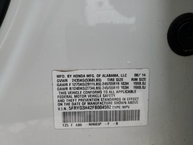 2015 ACURA MDX TECHNO - 5FRYD3H42FB004592