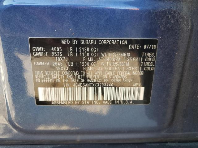 VIN 4S4BSANCXK3203440 2019 Subaru Outback, 2.5I Lim... no.14