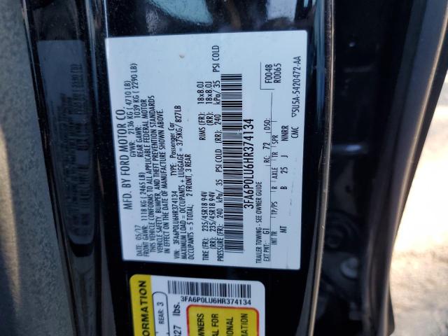 VIN 3FA6P0LU6HR374134 2017 Ford Fusion, Se Hybrid no.12