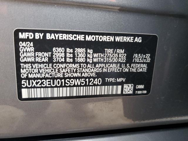 VIN 5UX23EU01S9W51240 2025 BMW X5 no.14