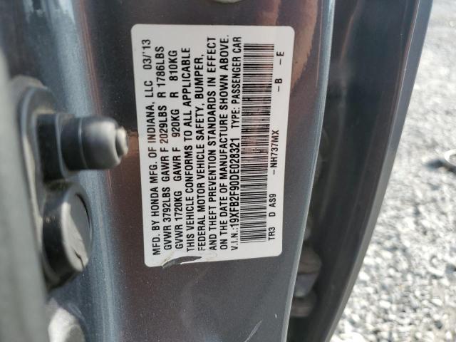 VIN 19XFB2F90DE028321 2013 Honda Civic, Exl no.12