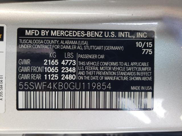 VIN 55SWF4KB0GU119854 2016 Mercedes-Benz C-Class, 3... no.12