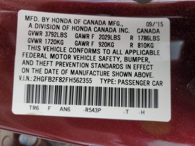 2015 HONDA CIVIC EX - 2HGFB2F82FH562355