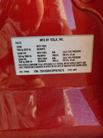 VIN 7SAYGDEE3PF870575 2023 Tesla MODEL Y no.13